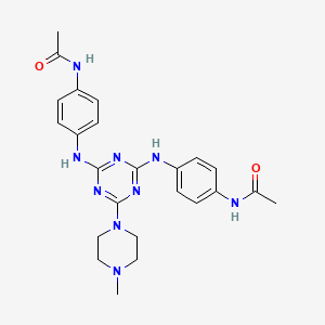 N-(4-{[(2Z)-6-{[4-(acetylamino)phenyl]amino}-4-(4-methylpiperazin-1-yl)-1,3,5-triazin-2(1H)-ylidene]amino}phenyl)acetamide