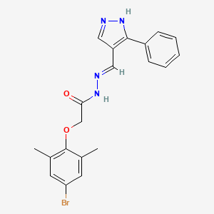 2-(4-bromo-2,6-dimethylphenoxy)-N'-[(3-phenyl-1H-pyrazol-4-yl)methylene]acetohydrazide