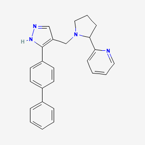 2-(1-{[3-(4-biphenylyl)-1H-pyrazol-4-yl]methyl}-2-pyrrolidinyl)pyridine