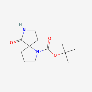 molecular formula C12H20N2O3 B597970 叔丁基6-氧代-1,7-二氮杂螺[4.4]壬烷-1-羧酸酯 CAS No. 1221818-45-6
