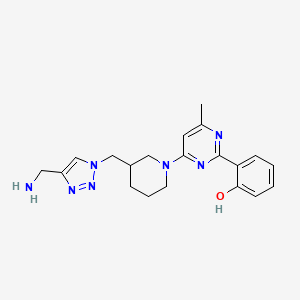 molecular formula C20H25N7O B5979710 2-[4-(3-{[4-(aminomethyl)-1H-1,2,3-triazol-1-yl]methyl}piperidin-1-yl)-6-methylpyrimidin-2-yl]phenol 