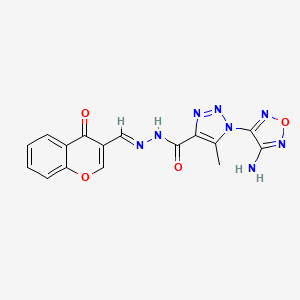 molecular formula C16H12N8O4 B5979742 1-(4-amino-1,2,5-oxadiazol-3-yl)-5-methyl-N'-[(4-oxo-4H-chromen-3-yl)methylene]-1H-1,2,3-triazole-4-carbohydrazide 