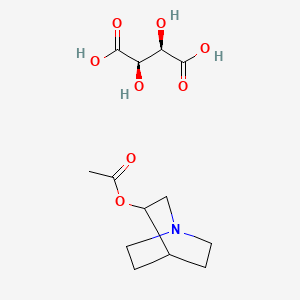 molecular formula C13H21NO8 B597976 quinuclidin-3-yl acetate (2R,3R)-2,3-dihydroxysuccinate CAS No. 183736-31-4