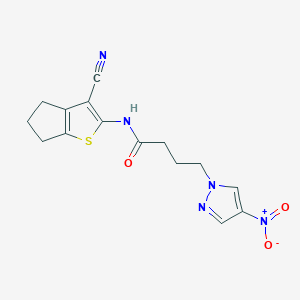 N-(3-cyano-5,6-dihydro-4H-cyclopenta[b]thien-2-yl)-4-(4-nitro-1H-pyrazol-1-yl)butanamide