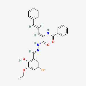 N-(1-{[2-(5-bromo-3-ethoxy-2-hydroxybenzylidene)hydrazino]carbonyl}-4-phenyl-1,3-butadien-1-yl)benzamide