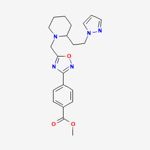 methyl 4-[5-({2-[2-(1H-pyrazol-1-yl)ethyl]-1-piperidinyl}methyl)-1,2,4-oxadiazol-3-yl]benzoate