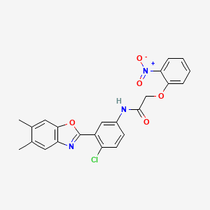 N-[4-chloro-3-(5,6-dimethyl-1,3-benzoxazol-2-yl)phenyl]-2-(2-nitrophenoxy)acetamide