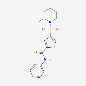 4-[(2-methylpiperidin-1-yl)sulfonyl]-N-phenylthiophene-2-carboxamide