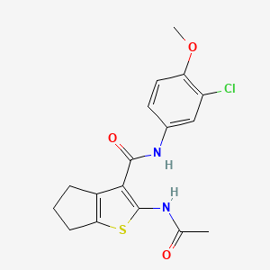 2-(acetylamino)-N-(3-chloro-4-methoxyphenyl)-5,6-dihydro-4H-cyclopenta[b]thiophene-3-carboxamide