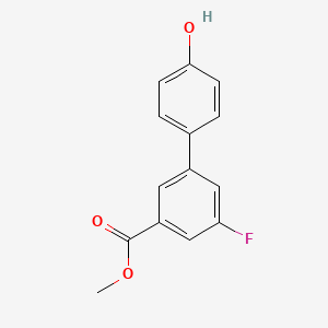 molecular formula C14H11FO3 B597983 4-(3-Fluoro-5-methoxycarbonylphenyl)phenol CAS No. 1261921-87-2