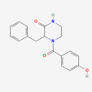 molecular formula C18H18N2O3 B5979835 3-benzyl-4-(4-hydroxybenzoyl)-2-piperazinone 