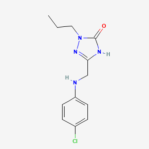 molecular formula C12H15ClN4O B5979836 5-{[(4-chlorophenyl)amino]methyl}-2-propyl-2,4-dihydro-3H-1,2,4-triazol-3-one 