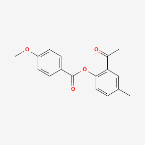 molecular formula C17H16O4 B5979859 2-acetyl-4-methylphenyl 4-methoxybenzoate 