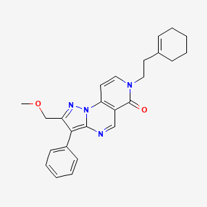 molecular formula C25H26N4O2 B5979882 7-[2-(1-cyclohexen-1-yl)ethyl]-2-(methoxymethyl)-3-phenylpyrazolo[1,5-a]pyrido[3,4-e]pyrimidin-6(7H)-one 