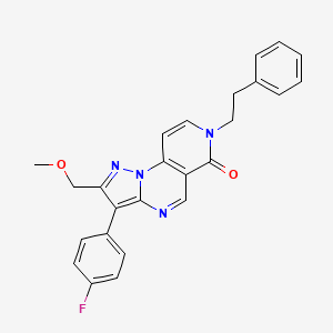 3-(4-fluorophenyl)-2-(methoxymethyl)-7-(2-phenylethyl)pyrazolo[1,5-a]pyrido[3,4-e]pyrimidin-6(7H)-one