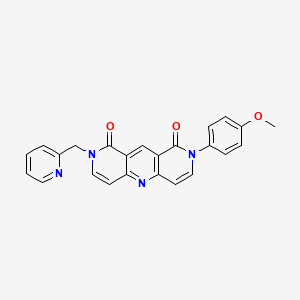 molecular formula C24H18N4O3 B5979900 2-(4-methoxyphenyl)-8-(2-pyridinylmethyl)pyrido[4,3-b]-1,6-naphthyridine-1,9(2H,8H)-dione 