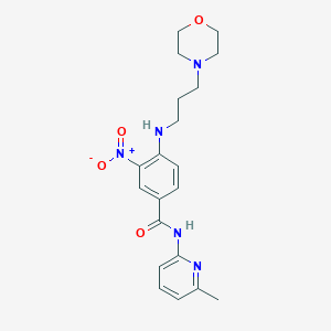 molecular formula C20H25N5O4 B5979908 N-(6-methyl-2-pyridinyl)-4-{[3-(4-morpholinyl)propyl]amino}-3-nitrobenzamide 