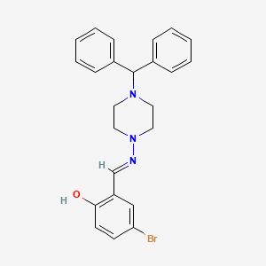 4-bromo-2-({[4-(diphenylmethyl)-1-piperazinyl]imino}methyl)phenol