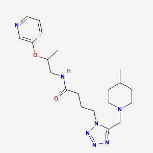 4-{5-[(4-methyl-1-piperidinyl)methyl]-1H-tetrazol-1-yl}-N-[2-(3-pyridinyloxy)propyl]butanamide