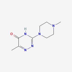 molecular formula C9H15N5O B5979947 6-methyl-3-(4-methyl-1-piperazinyl)-1,2,4-triazin-5(4H)-one 