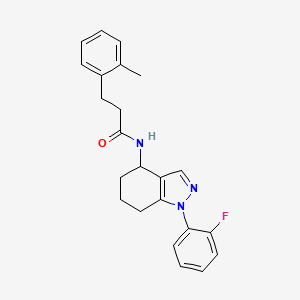 molecular formula C23H24FN3O B5979971 N-[1-(2-fluorophenyl)-4,5,6,7-tetrahydro-1H-indazol-4-yl]-3-(2-methylphenyl)propanamide 