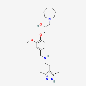 1-(1-azepanyl)-3-[4-({[2-(3,5-dimethyl-1H-pyrazol-4-yl)ethyl]amino}methyl)-2-methoxyphenoxy]-2-propanol