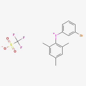 molecular formula C16H15BrF3IO3S B598002 (3-Bromophenyl)(2,4,6-trimethylphenyl)iodonium triflate CAS No. 1203709-76-5