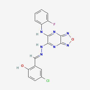 molecular formula C17H11ClFN7O2 B5980023 5-chloro-2-hydroxybenzaldehyde {6-[(2-fluorophenyl)amino][1,2,5]oxadiazolo[3,4-b]pyrazin-5-yl}hydrazone 