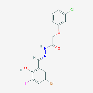 molecular formula C15H11BrClIN2O3 B5980037 N'-(5-bromo-2-hydroxy-3-iodobenzylidene)-2-(3-chlorophenoxy)acetohydrazide CAS No. 5567-89-5