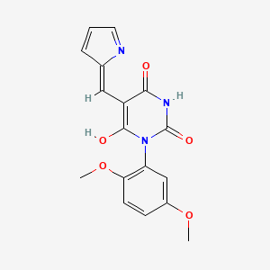 1-(2,5-dimethoxyphenyl)-5-(1H-pyrrol-2-ylmethylene)-2,4,6(1H,3H,5H)-pyrimidinetrione