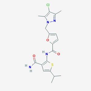 N-[3-(aminocarbonyl)-5-isopropyl-2-thienyl]-5-[(4-chloro-3,5-dimethyl-1H-pyrazol-1-yl)methyl]-2-furamide