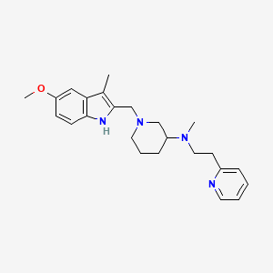 molecular formula C24H32N4O B5980091 1-[(5-methoxy-3-methyl-1H-indol-2-yl)methyl]-N-methyl-N-[2-(2-pyridinyl)ethyl]-3-piperidinamine 