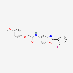 molecular formula C22H17FN2O4 B5980097 N-[2-(2-fluorophenyl)-1,3-benzoxazol-5-yl]-2-(4-methoxyphenoxy)acetamide 