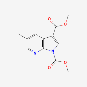 molecular formula C12H12N2O4 B598010 Dimethyl 5-methyl-1H-pyrrolo[2,3-b]pyridine-1,3-dicarboxylate CAS No. 1198106-53-4