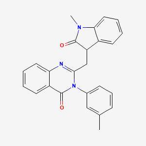 molecular formula C25H21N3O2 B5980126 2-[(1-methyl-2-oxo-2,3-dihydro-1H-indol-3-yl)methyl]-3-(3-methylphenyl)-4(3H)-quinazolinone 