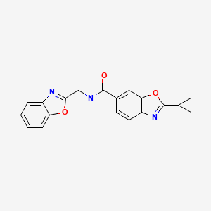 molecular formula C20H17N3O3 B5980129 N-(1,3-benzoxazol-2-ylmethyl)-2-cyclopropyl-N-methyl-1,3-benzoxazole-6-carboxamide 