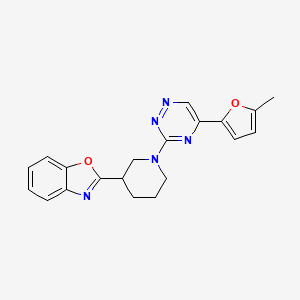 molecular formula C20H19N5O2 B5980161 2-{1-[5-(5-methyl-2-furyl)-1,2,4-triazin-3-yl]-3-piperidinyl}-1,3-benzoxazole 