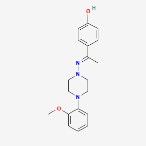 molecular formula C19H23N3O2 B5980204 4-{N-[4-(2-methoxyphenyl)-1-piperazinyl]ethanimidoyl}phenol 