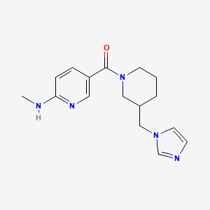 molecular formula C16H21N5O B5980262 5-{[3-(1H-imidazol-1-ylmethyl)-1-piperidinyl]carbonyl}-N-methyl-2-pyridinamine 