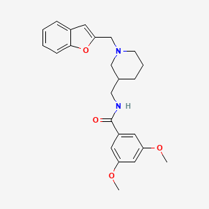 molecular formula C24H28N2O4 B5980269 N-{[1-(1-benzofuran-2-ylmethyl)-3-piperidinyl]methyl}-3,5-dimethoxybenzamide 