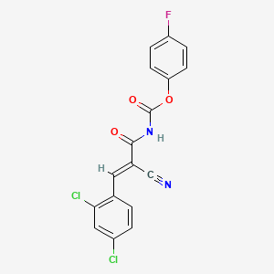 molecular formula C17H9Cl2FN2O3 B5980304 4-fluorophenyl [2-cyano-3-(2,4-dichlorophenyl)acryloyl]carbamate 