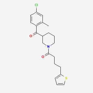 (4-chloro-2-methylphenyl){1-[4-(2-thienyl)butanoyl]-3-piperidinyl}methanone