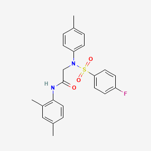 molecular formula C23H23FN2O3S B5980372 N~1~-(2,4-dimethylphenyl)-N~2~-[(4-fluorophenyl)sulfonyl]-N~2~-(4-methylphenyl)glycinamide 