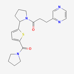 2-(3-oxo-3-{2-[5-(1-pyrrolidinylcarbonyl)-2-thienyl]-1-pyrrolidinyl}propyl)pyrazine