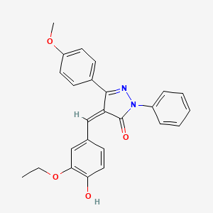 molecular formula C25H22N2O4 B5980390 (4Z)-4-[(3-ethoxy-4-hydroxyphenyl)methylidene]-5-(4-methoxyphenyl)-2-phenylpyrazol-3-one 