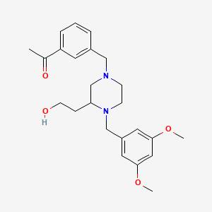 1-(3-{[4-(3,5-dimethoxybenzyl)-3-(2-hydroxyethyl)-1-piperazinyl]methyl}phenyl)ethanone