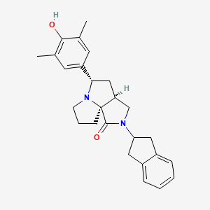 molecular formula C26H30N2O2 B5980409 (1S,5S,7S)-3-(2,3-dihydro-1H-inden-2-yl)-7-(4-hydroxy-3,5-dimethylphenyl)-3,8-diazatricyclo[6.3.0.01,5]undecan-2-one 