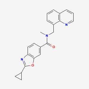 molecular formula C22H19N3O2 B5980421 2-cyclopropyl-N-methyl-N-(8-quinolinylmethyl)-1,3-benzoxazole-6-carboxamide 