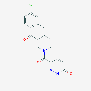 molecular formula C19H20ClN3O3 B5980430 6-{[3-(4-chloro-2-methylbenzoyl)-1-piperidinyl]carbonyl}-2-methyl-3(2H)-pyridazinone 