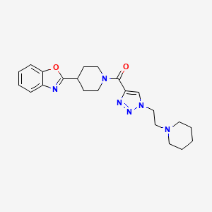 molecular formula C22H28N6O2 B5980446 2-[1-({1-[2-(1-piperidinyl)ethyl]-1H-1,2,3-triazol-4-yl}carbonyl)-4-piperidinyl]-1,3-benzoxazole 